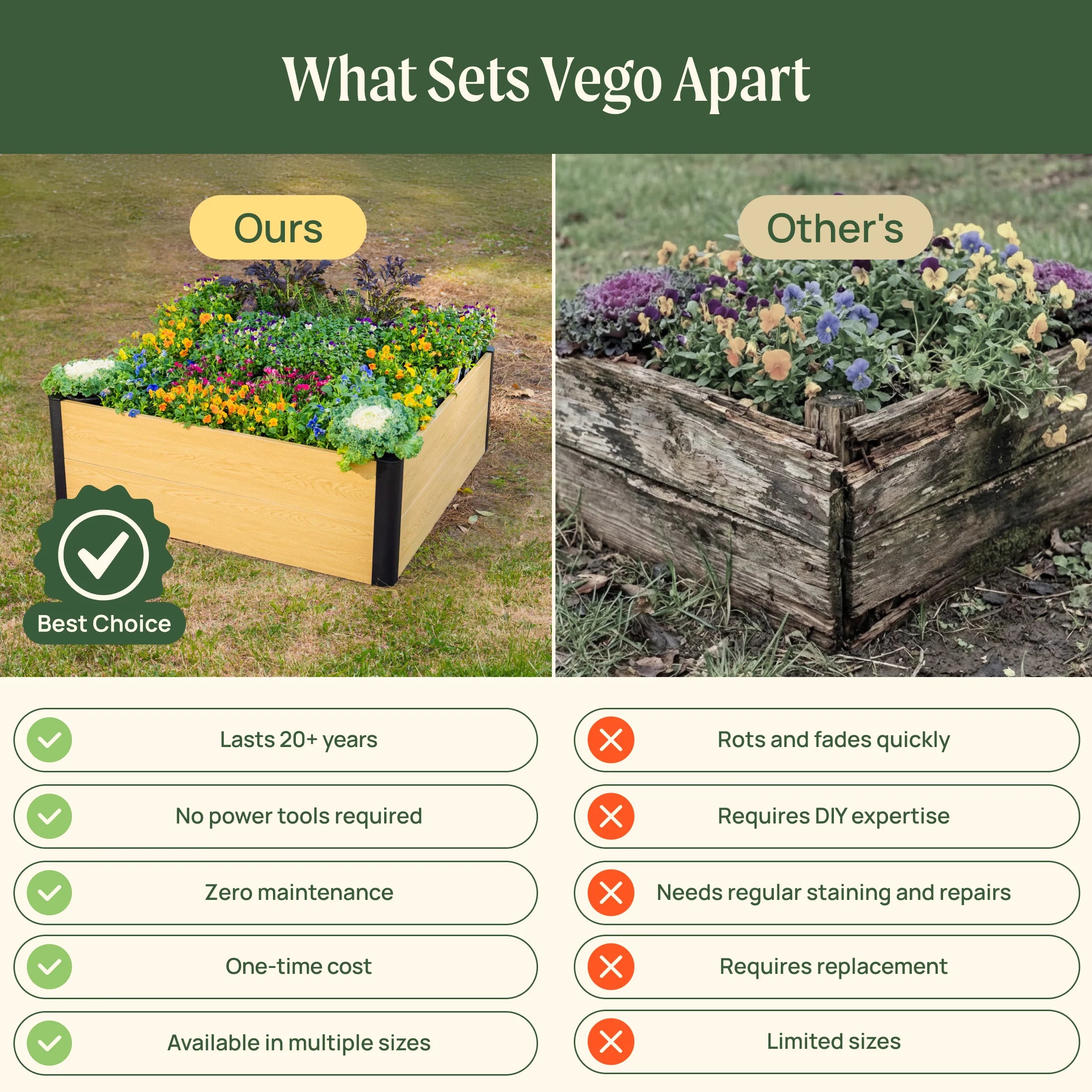 16" Tall Woodgrain 4' x 8' Metal Raised Garden Bed